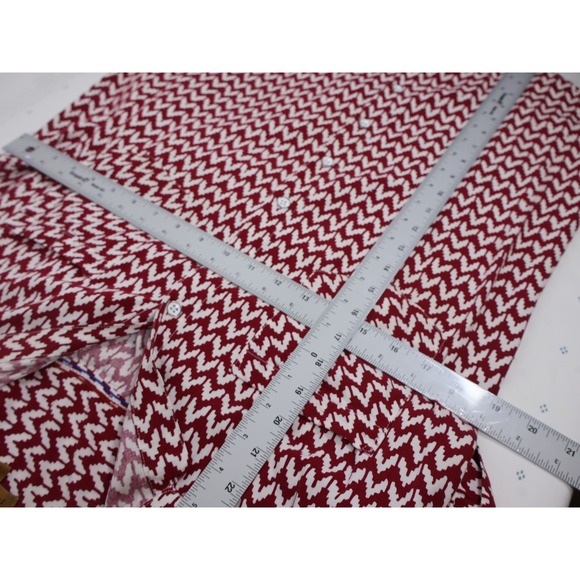 JACHS Girlfriend Womens Top Blouse Button Up Red White‎ Patterned Size L - Picture 6 of 8